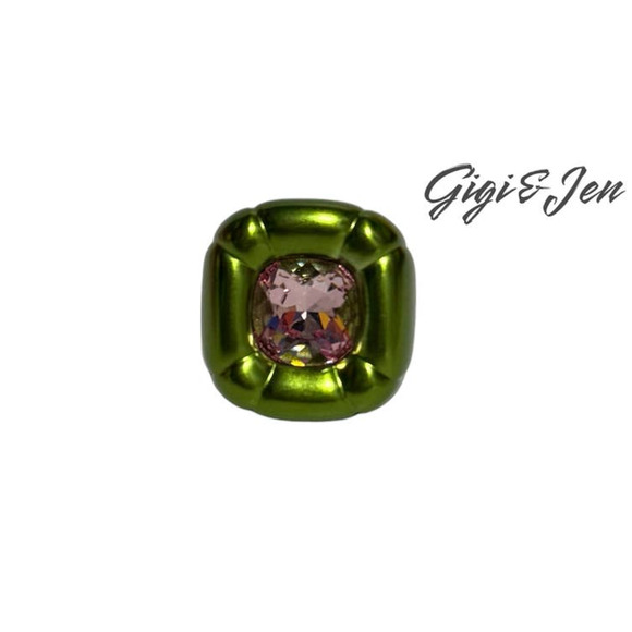 Swarovski Dulcis Cocktail Ring sizen 58 / 8 Green No box - Picture 1 of 5